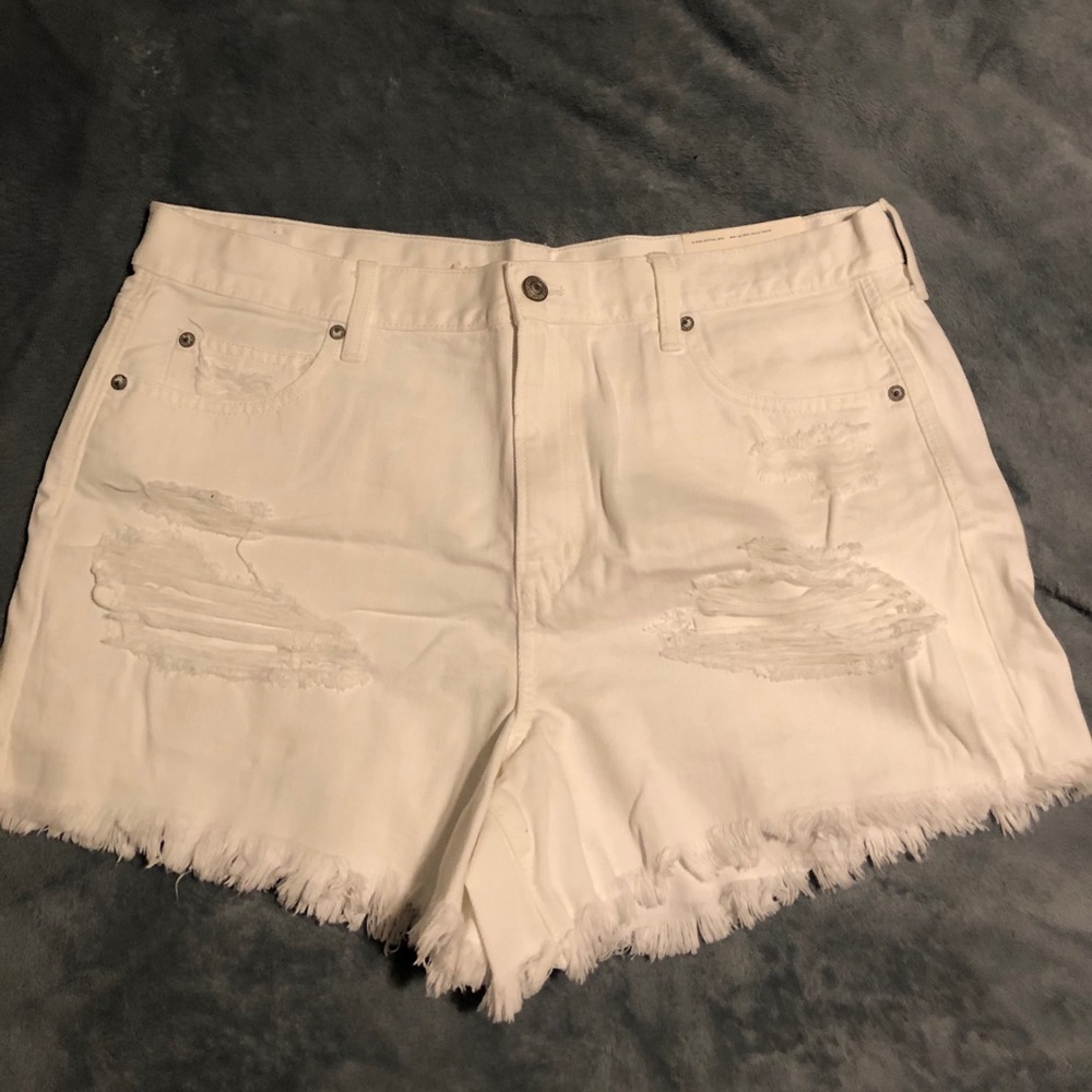 White jean shorts